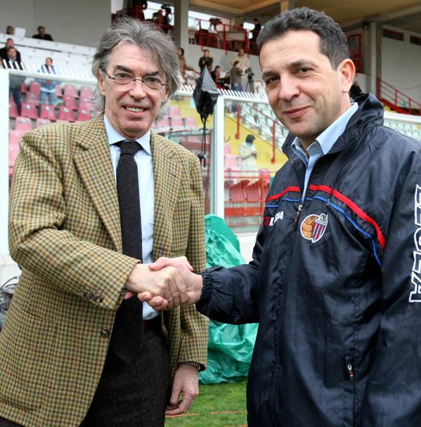 Con Moratti prima di Catania-Inter, nel 2007 (AP)